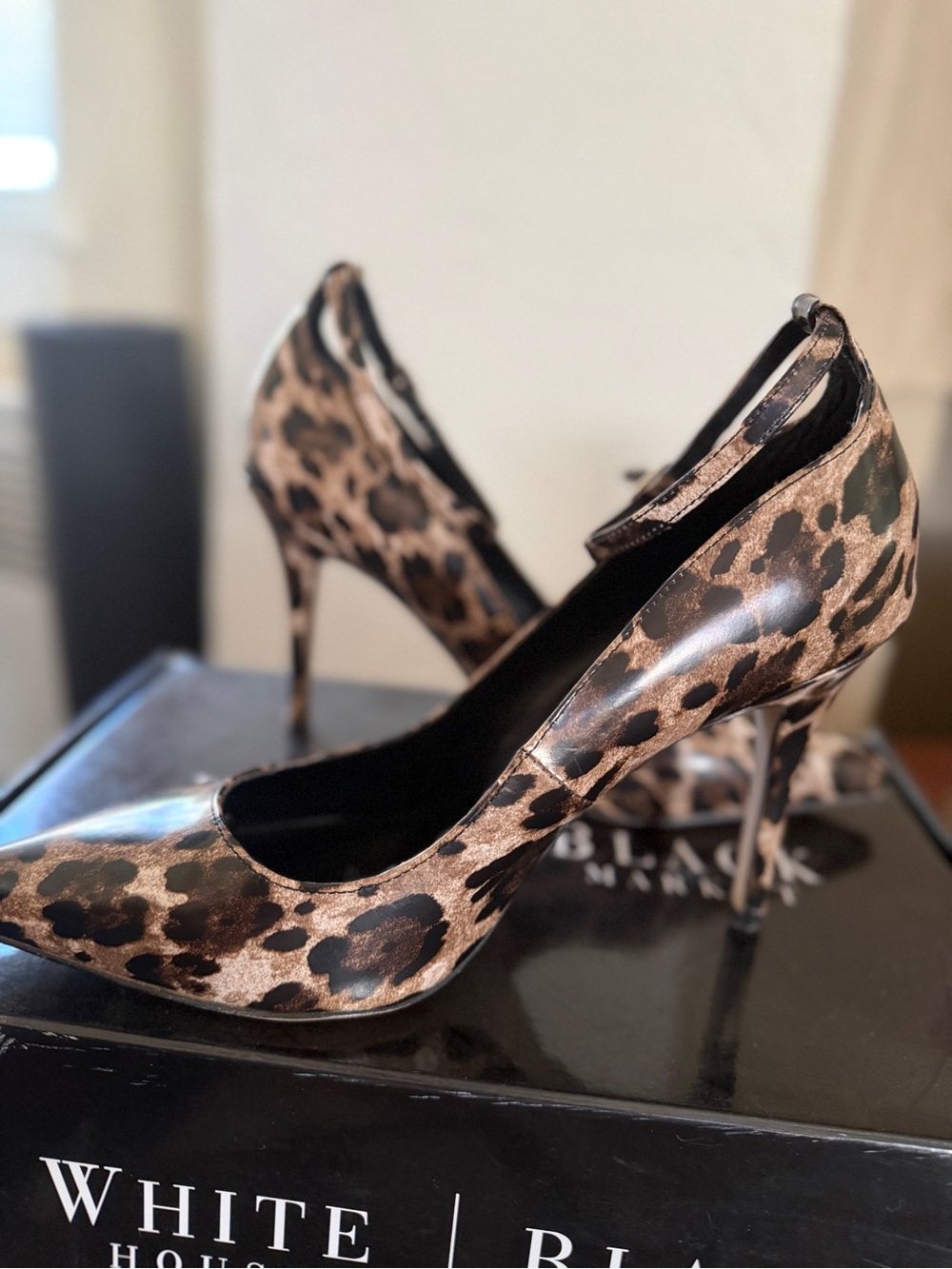 White House Black Market Leopard-Print Pointed Stiletto Pumps - Brown/Black